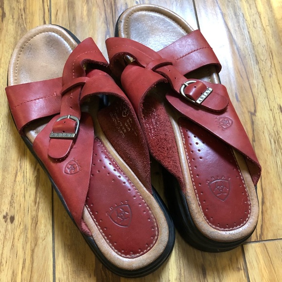 Ariat Red Leather Sandals - Picture 1 of 5